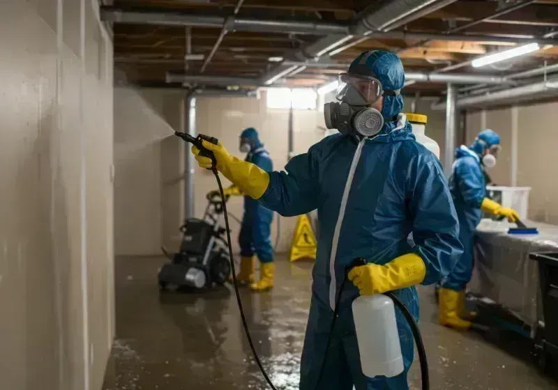 Basement Sanitization and Antimicrobial Treatment process in Hebron Estates, KY