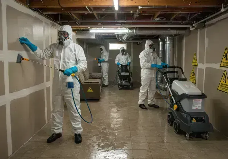 Basement Moisture Removal and Structural Drying process in Hebron Estates, KY